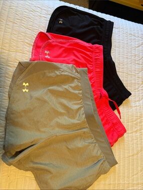 Under Armour 3-Pack Athletic Shorts - Black, Hot Pink, Gray